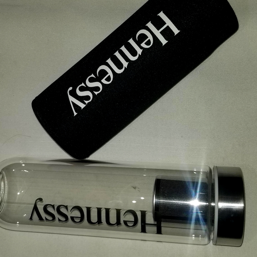 Hennessy branded glass tea bottle